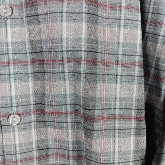 Calvin Klein Plaid Long Sleeve Button Up Shirt Mens Size XXL Gray Career Wear - Picture 4 of 7